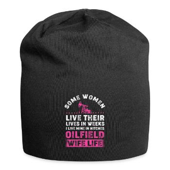 Oil Rig Oil Field Oil Rig Wife - Jersey Beanie - black - Front