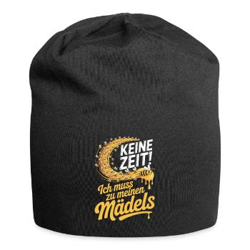Biene Keine Zeit Mädels Imker Spruch Honig Bienen - Jersey-Beanie - Schwarz - Vorne