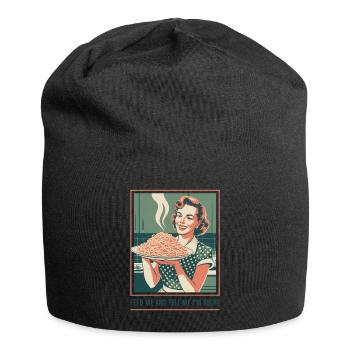 Nourris-moi, j’ai raison | Humour de pâtes - Bonnet en jersey - noir - Devant