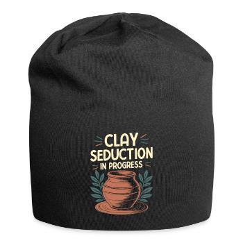 Gifts For Pottery Makers Clay Seduction Progress - Jersey Beanie - black - Front