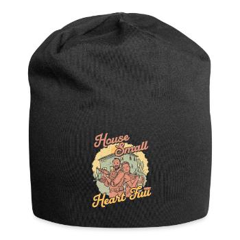 Tiny House Small Heart Full - Jersey-Beanie - Schwarz - Vorne