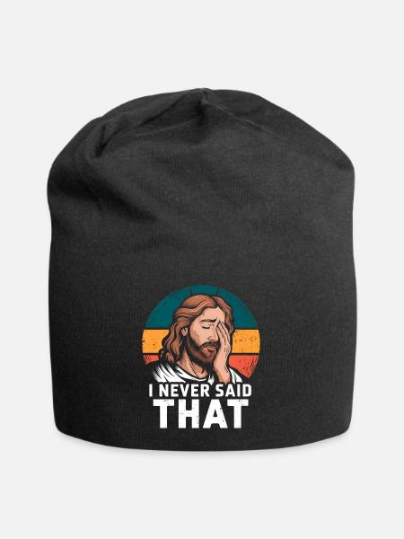 Jesus, ich habe diesen Retro-Witz nie gesagt - Jersey-Beanie - Schwarz