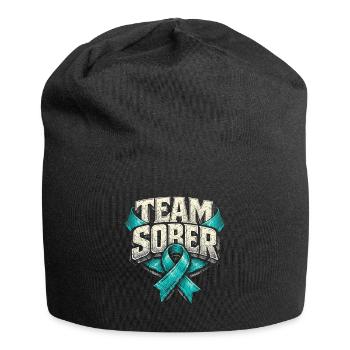 Entgiftung Entzug Suchtkrank Team Sober - Jersey-Beanie - Schwarz - Vorne