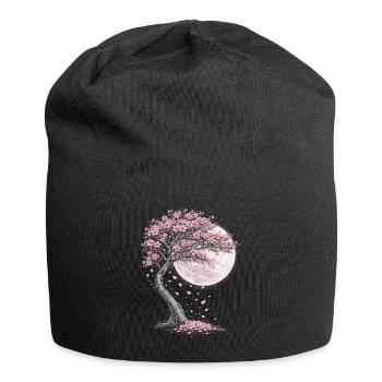 Cherry Blossom Sakura Cherry Blossom - Jersey Beanie - black - Front