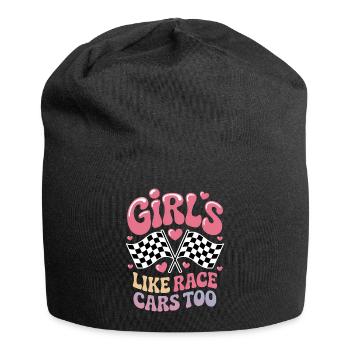 Autorennen Sprüche Mädchen Rennwagen Geschenk  - Jersey-Beanie - Schwarz - Vorne