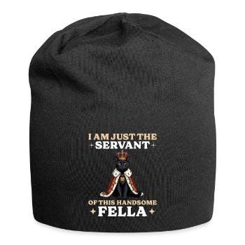 Roi Chat Noir Propriétaire de Chat Serviteur - Bonnet en jersey - noir - Devant