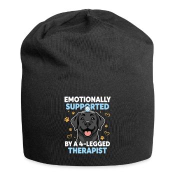 Dog Four-legged Therapist Emotional Support - Jersey Beanie - black - Front