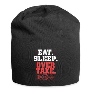 Autorennen Motorsport Eat Sleep Over Take - Jersey-Beanie - Schwarz - Vorne