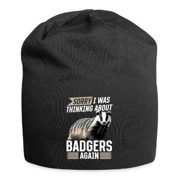 Blaireau animal drôle - Bonnet en jersey - noir - Devant
