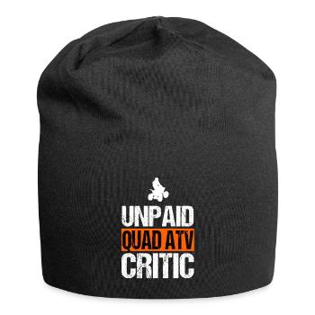 Unbezahlte Quad-ATV-Kritiker-Witzige Offroad-Fahrer-Kunst - Jersey-Beanie - Schwarz - Vorne