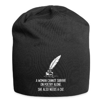 Poesie und Katzen - Jersey-Beanie - Schwarz - Vorne