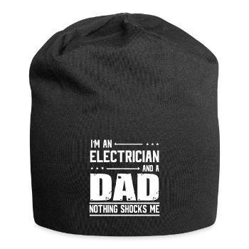 Electrician Dad Nothing Shocks Me - Jersey Beanie - black - Front
