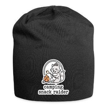 Motif de Snack Raider de camping - Bonnet en jersey - noir - Devant
