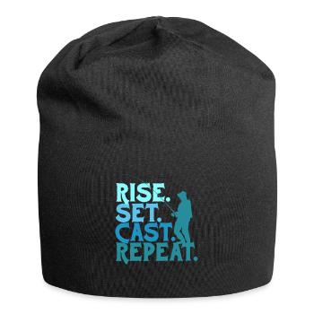 Fliegenfischen Fliegenangler Rise Set Cast - Jersey-Beanie - Schwarz - Vorne