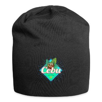 Cebu Insel Philippinen Kokosnuss Retro Souvenir - Jersey-Beanie - Schwarz - Vorne