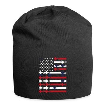 Jet Fighter USA Flag – Avion pilote - Bonnet en jersey - noir - Devant
