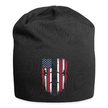 Jet Fighter USA Flagge – Pilot Flugzeug - Jersey-Beanie - Schwarz - Vorne