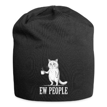 Ew People Katzenliebhaber Katzenhumor Antisozial - Jersey-Beanie - Schwarz - Vorne