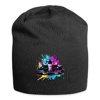 Racing Cars Colorful Splash Art Car Racer - Jersey Beanie - black - Front