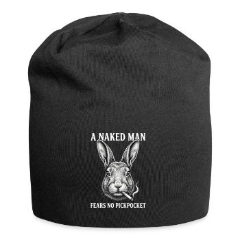  A Naked Man Fears No Pickpocket Funny Vintage - Jersey-Beanie - Schwarz - Vorne