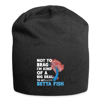 Siamesischer Kampffischbeckenbesitzer Aquarium-Betta - Jersey-Beanie - Schwarz - Vorne