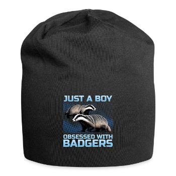 Blaireau animal drôle - Bonnet en jersey - noir - Devant