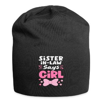 Stiff Sister Says Girl Gender Reveal - Jersey Beanie - black - Front