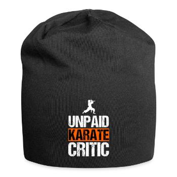 Unbezahlter Karate-Kritiker Lustige Kampfkünste - Jersey-Beanie - Schwarz - Vorne