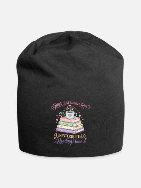 Girls Just Wanna Have Uninterrupted Reading Time - Jersey-Beanie - Schwarz