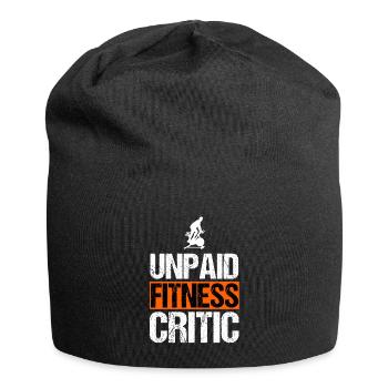 Unbezahlter Fitnesskritiker lustige Indoor-Radsportkunst - Jersey-Beanie - Schwarz - Vorne