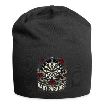 Paradis des fléchettes, T-shirt d’idée-cadeau, Sweat à capuche, Tasse - Bonnet en jersey - noir - Devant