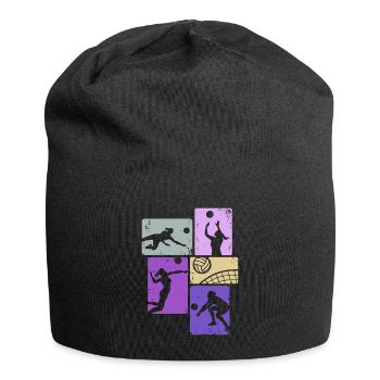 Joueuse de volley-ball de beach-volley féminin - Bonnet en jersey - noir - Devant