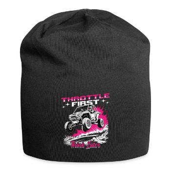 UTV Off Road Girl Woman 4 Wheeler Side by side - Jersey Beanie - black - Front