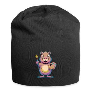  Lustiger Fisch Mit Roten Lippen Comic Fisch Humor - Jersey-Beanie - Schwarz - Vorne