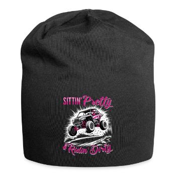 UTV Off Road Girl Woman 4 Wheeler Side by side - Jersey Beanie - black - Front