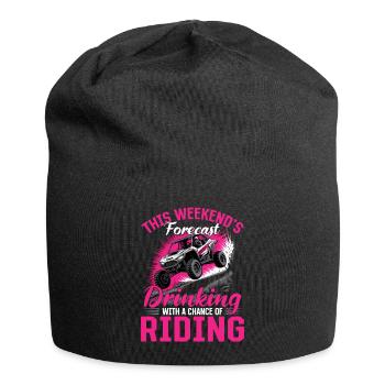 UTV Off Road Girl Woman 4 Wheeler Side by side - Jersey Beanie - black - Front