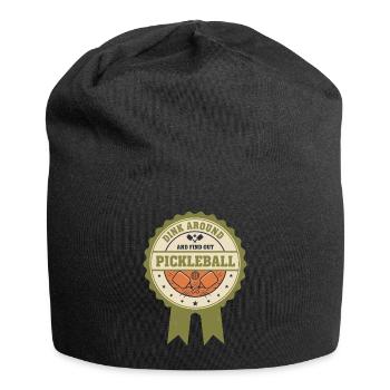 Pickleball spielt herum und findet den lustigen Spieler heraus - Jersey-Beanie - Schwarz - Vorne