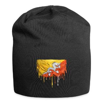 Drachen in Bhutan Flag Farbpalette - Jersey-Beanie - Schwarz - Vorne