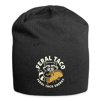 Feral Taco Energy Raccoon Motif - Jersey Beanie - black - Front