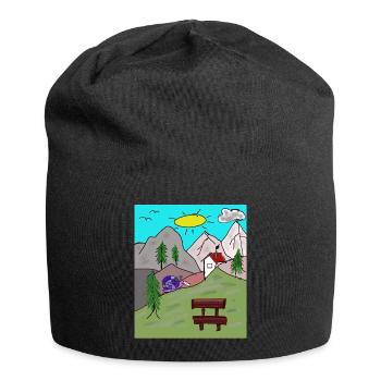 Alps Snails Post Letter Mountains Alm Postman - Jersey Beanie - black - Front