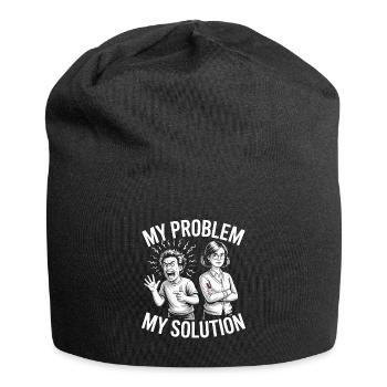 Prof de lycée Mon problème Ma maman Pictogramme - Bonnet en jersey - noir - Devant