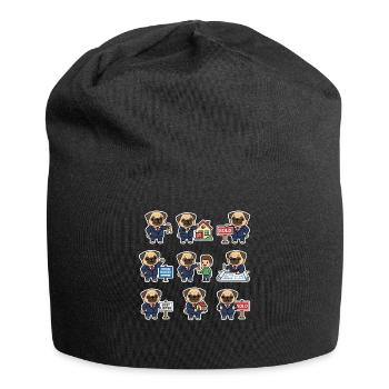 Suesser Mops Makler Immobilien Hundeliebhaber - Jersey-Beanie - Schwarz - Vorne