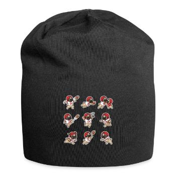 Suesser Mops Football Spieler Touchdown - Jersey-Beanie - Schwarz - Vorne