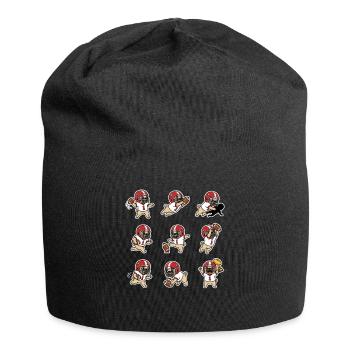 Suesser Mops Football Spieler Touchdown - Jersey-Beanie - Schwarz - Vorne