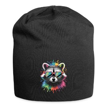 Explosion de la couleur des ratons laveurs - Bonnet en jersey - noir - Devant