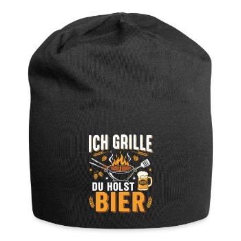 Ich grille du holst Bier Grillmeister Spruch - Jersey-Beanie - Schwarz - Vorne