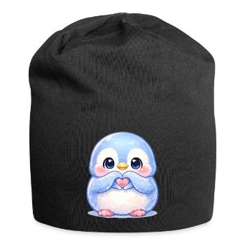 Zarter Pinguin Herzfreund - Jersey-Beanie - Schwarz - Vorne