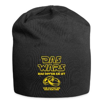 JGA Das Wars. Das Opfer er ist - Bier saufen - Jersey-Beanie - Schwarz - Vorne