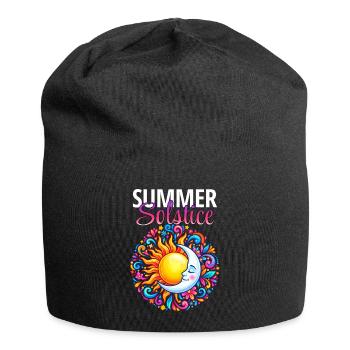 Litha Pagan: Sommersonnenwende, Mittsommer, Mittsommer, Mittsommer. - Jersey-Beanie - Schwarz - Vorne