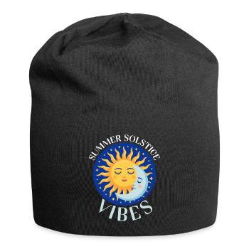 Litha Pagan: Sommersonnenwende, Mittsommer, Mittsommer, Mittsommer. - Jersey-Beanie - Schwarz - Vorne
